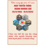 Chúc mừng kỷ niệm 67 năm Ngày truyền thống ngành khoáng sản (15/09/1958 – 15/09/2025)